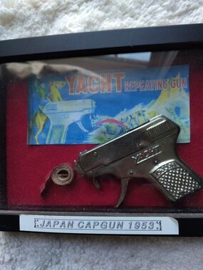 Japanese Cap Gun By YACHT 1958 Framed Excellent Condition